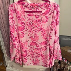 Lilly Pulitzer xl Langston flamingos blouse